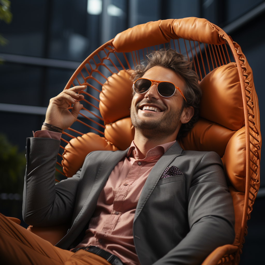 successful businessman relaxing