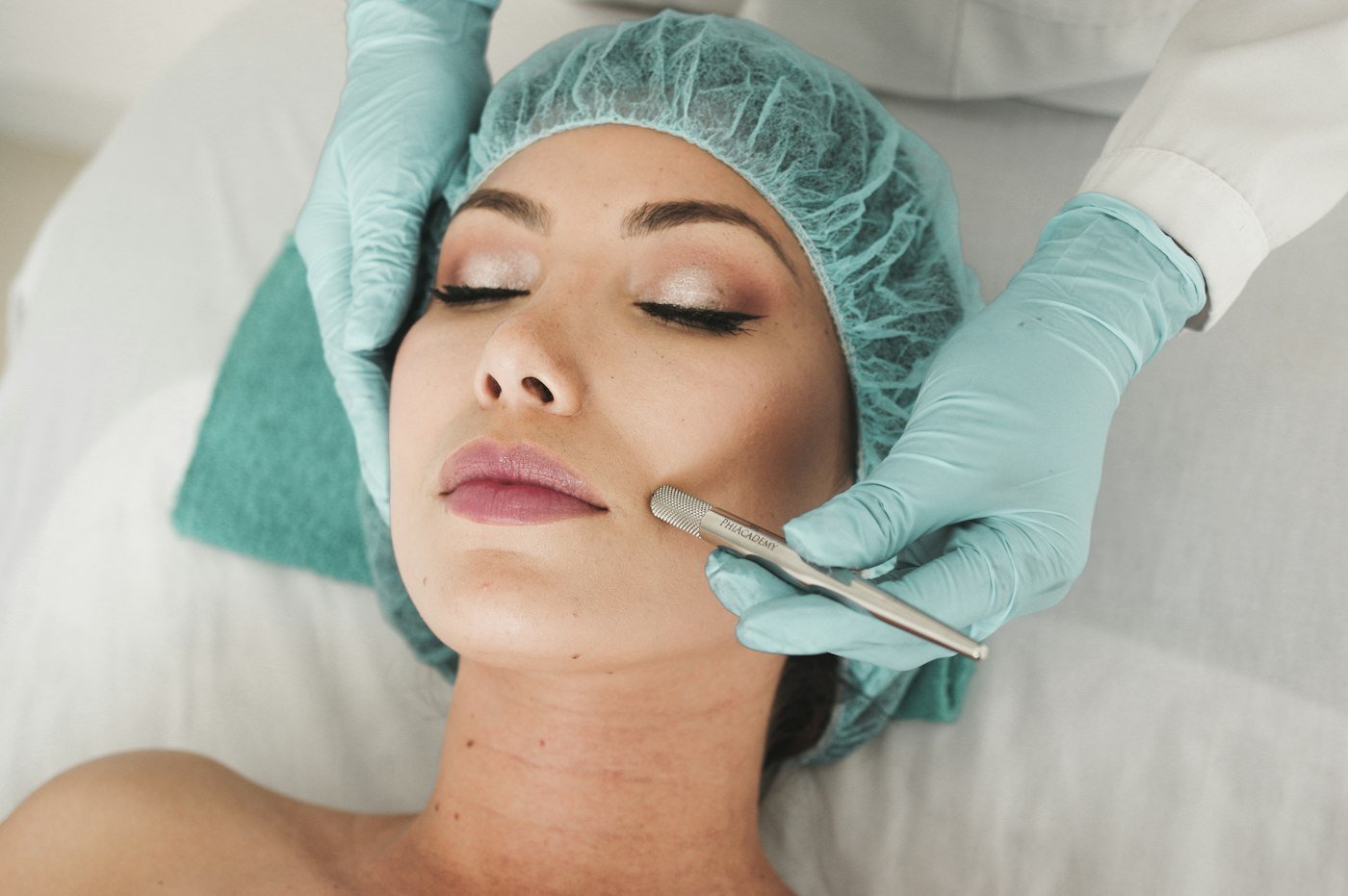 Client receiving a skincare treatment